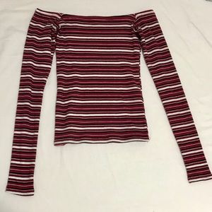 hollister red & white top